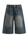 Men's Wide Leg Denim Shorts
