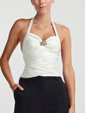 Ruched Halter Neck Cami