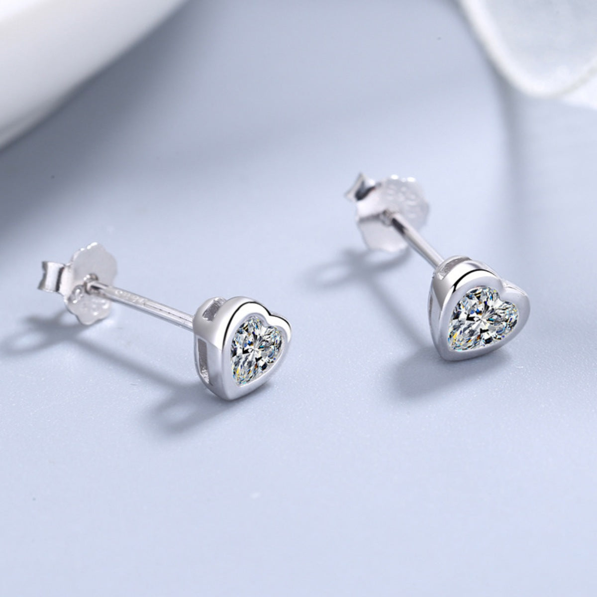 Heart-Shaped Stud Earrings