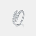 925 Sterling Silver Moissanite Bypass Ring
