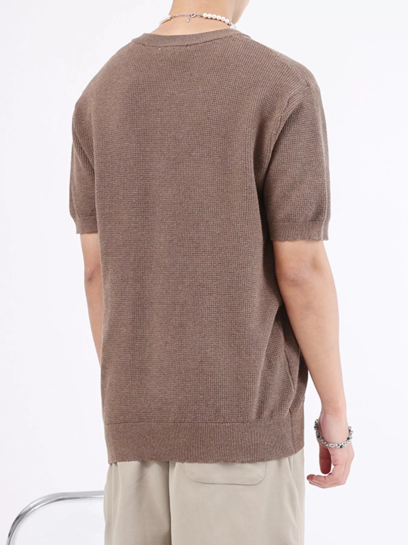 Men's Plus Size Casual Knit Henley T-Shirt