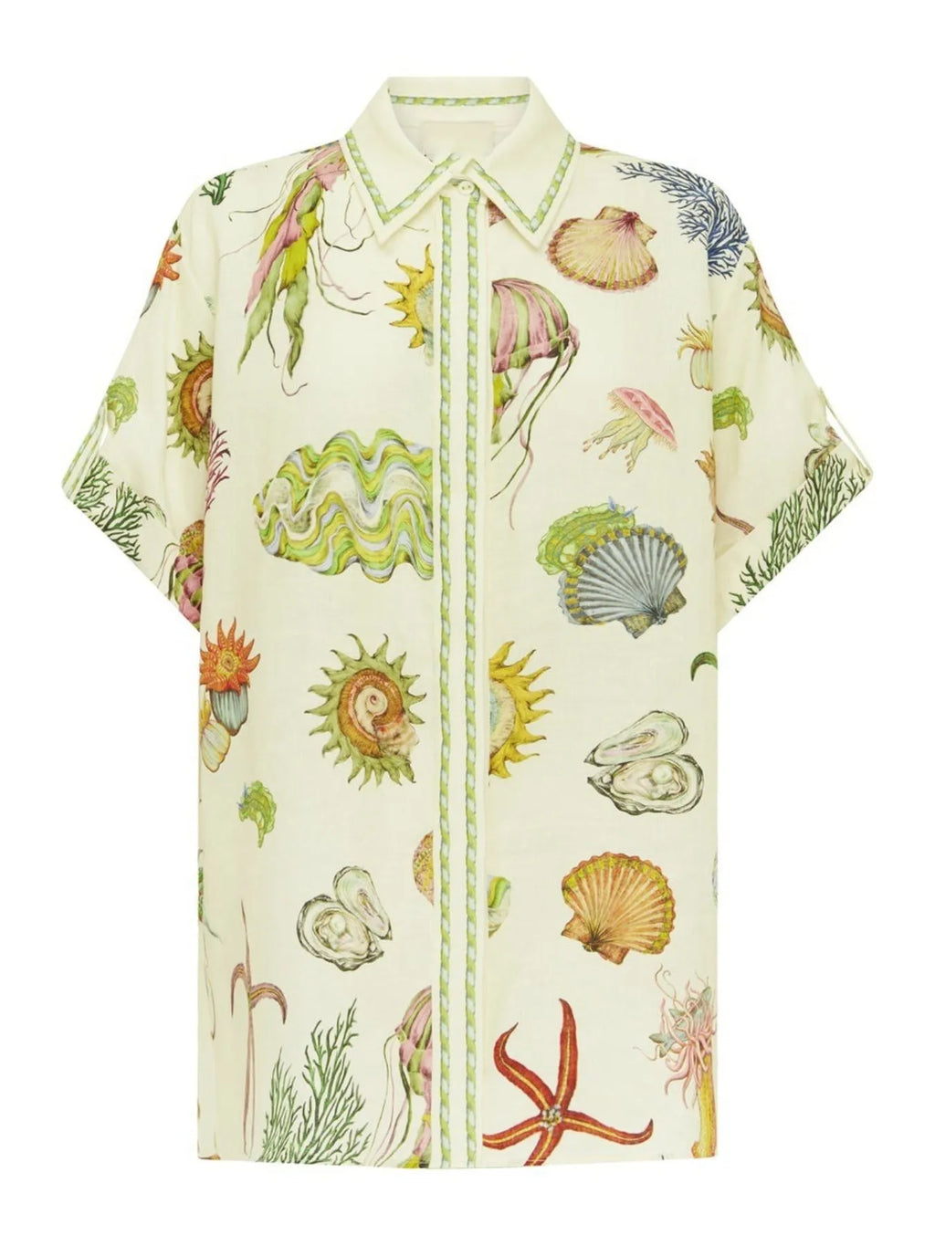 Printed Button Up Shirt and Shorts Set