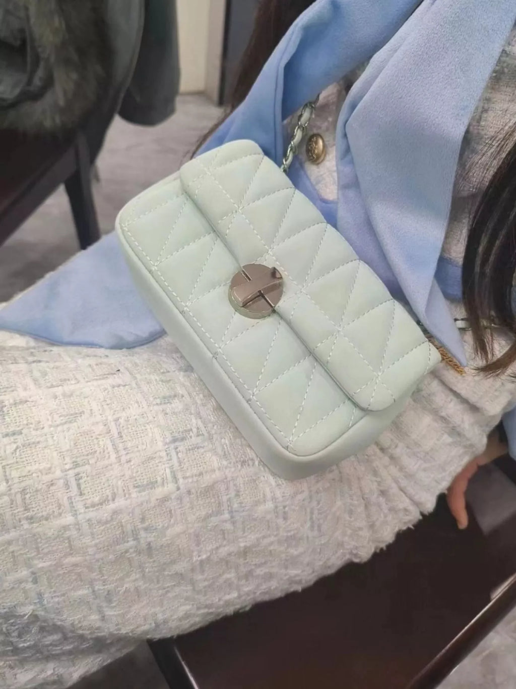 Quilted Flap Chain Crossbody Bag