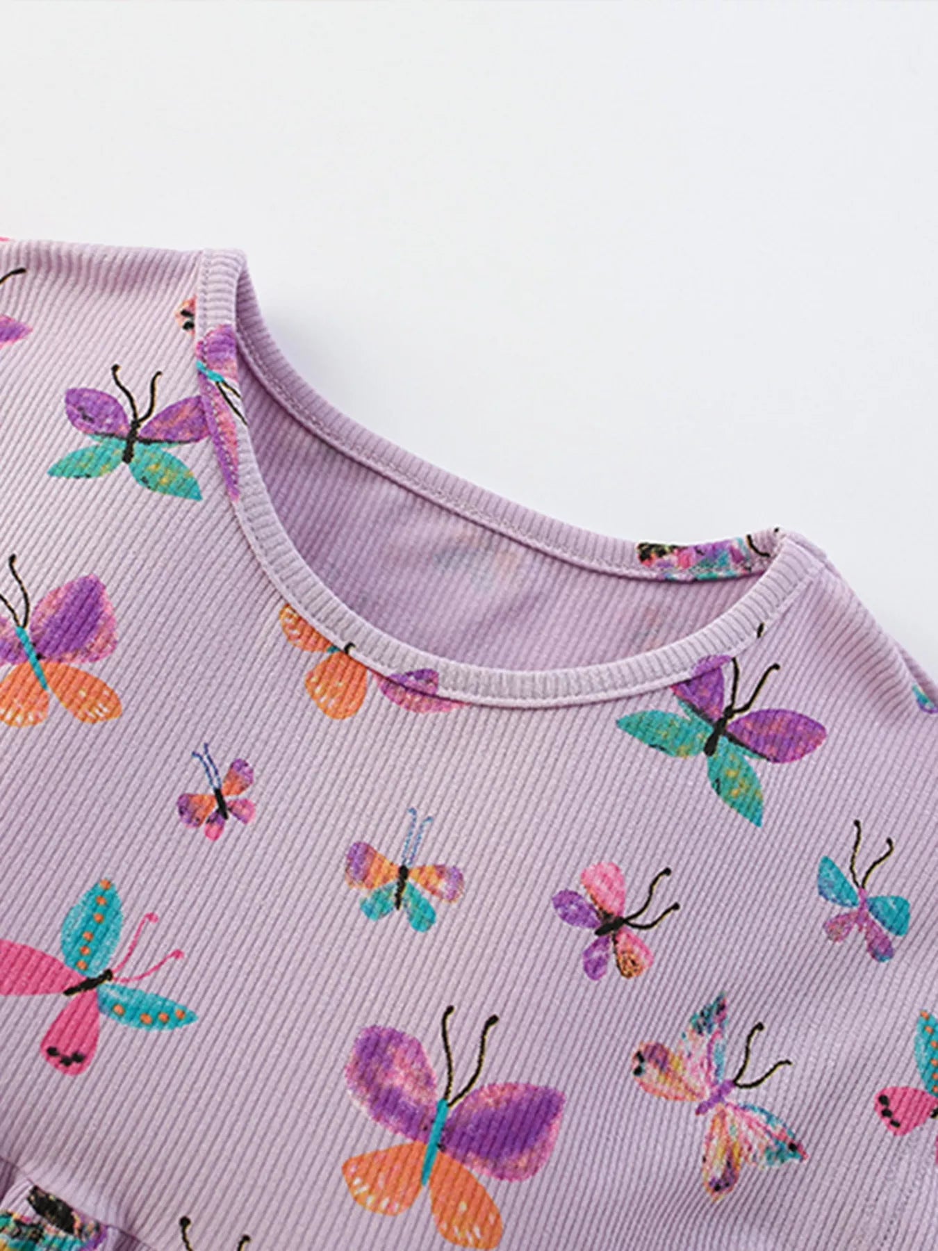 Children's Butterfly Print Casual Short Sleeve Dress