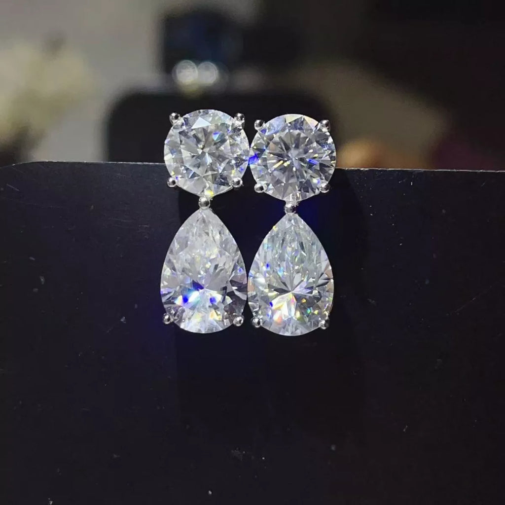 16 Carat Moissanite 925 Sterling Silver Earrings
