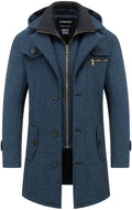 Chrisuno Winter Coats For Men Fall Jackets Wool Trench Blend Top Pea Coat Long Single Breasted Classic Stylish Business Overcoat Navy M