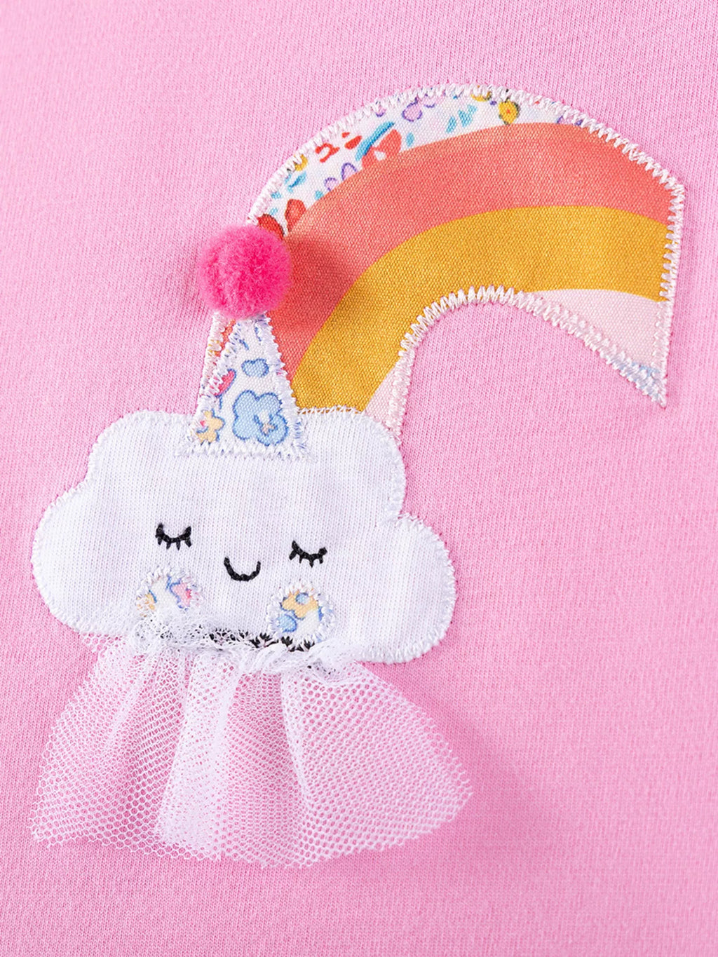 Children's Rainbow Cloud Applique Top and Tulle Skirt Set