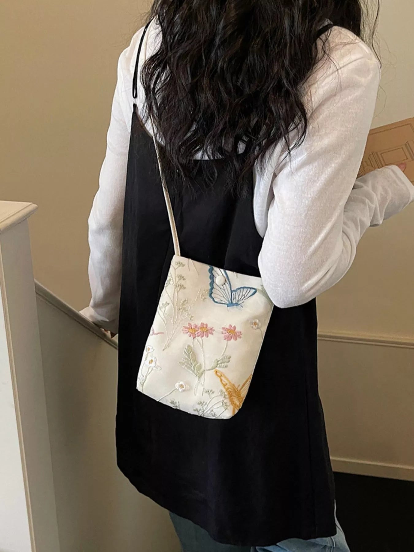 Embroidered Lightweight Crossbody Bag