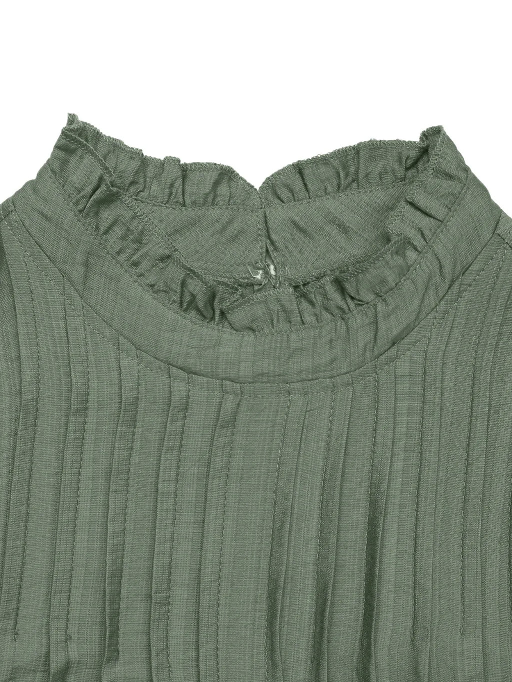 Ruffled Mock Neck Cap Sleeve Mini Dress
