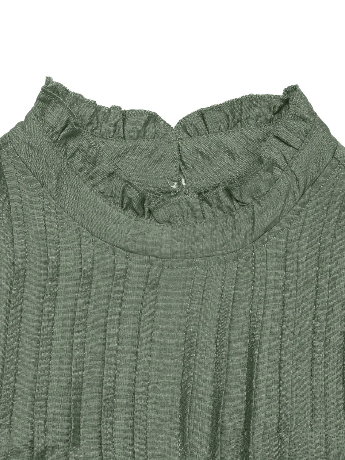 Ruffled Mock Neck Cap Sleeve Mini Dress
