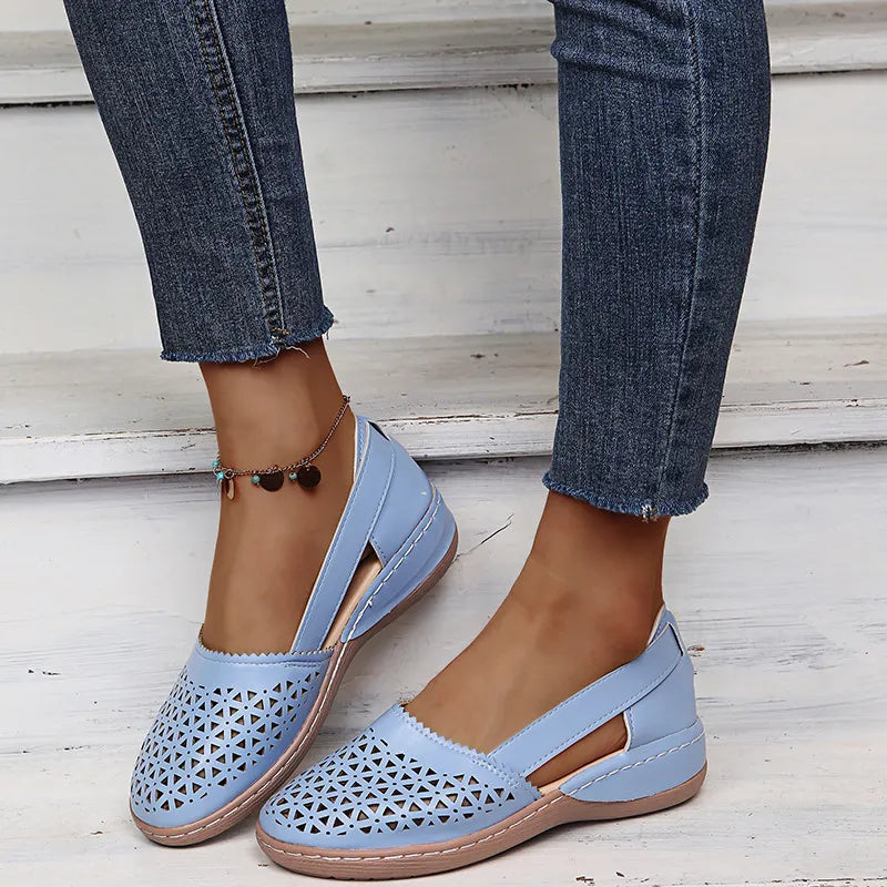Cutout Round Toe Slip-Ons
