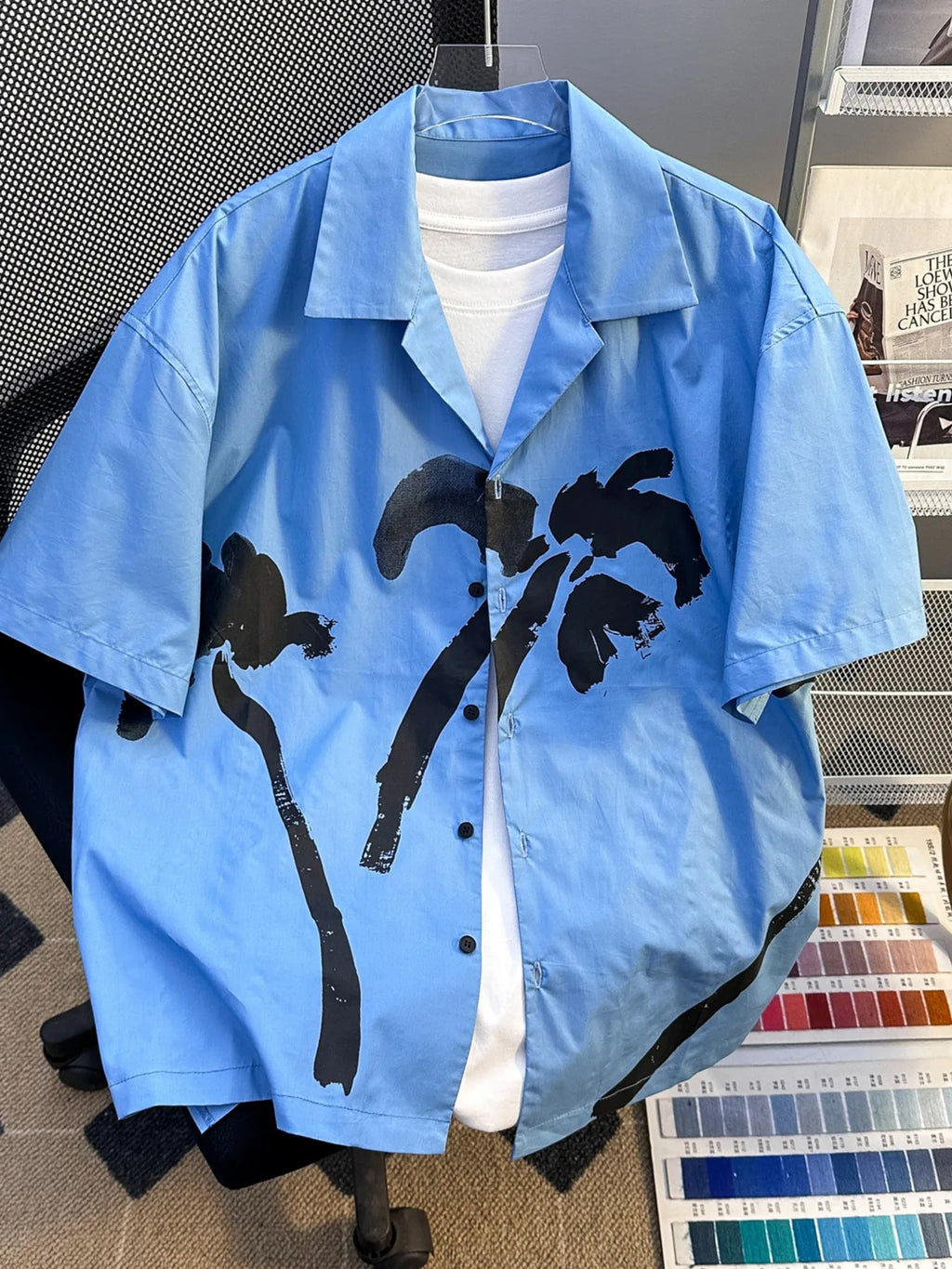 Men's Plus Size Short Sleeve Button-Up Shirt