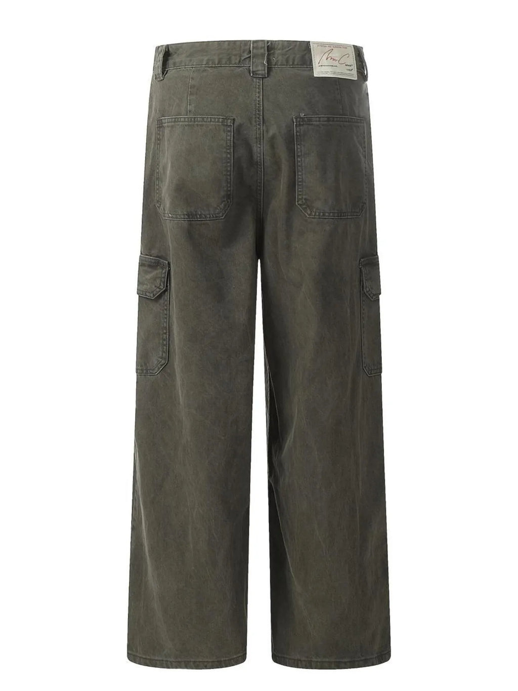 Men's Washed Cargo Wide Leg Jeans