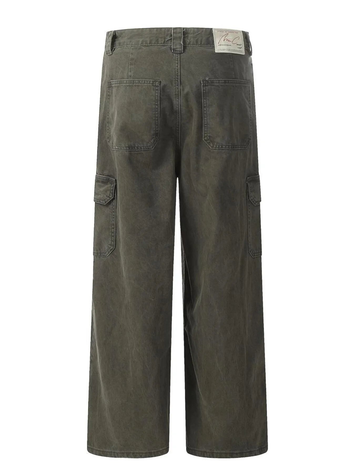Men's Washed Cargo Wide Leg Jeans