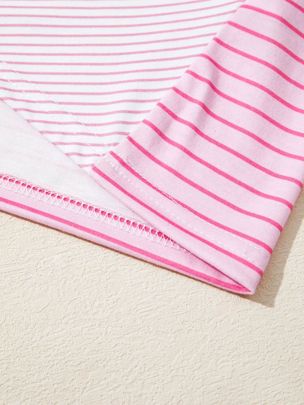 Striped Colorblock Exposed Seam Casual Long Sleeve Top