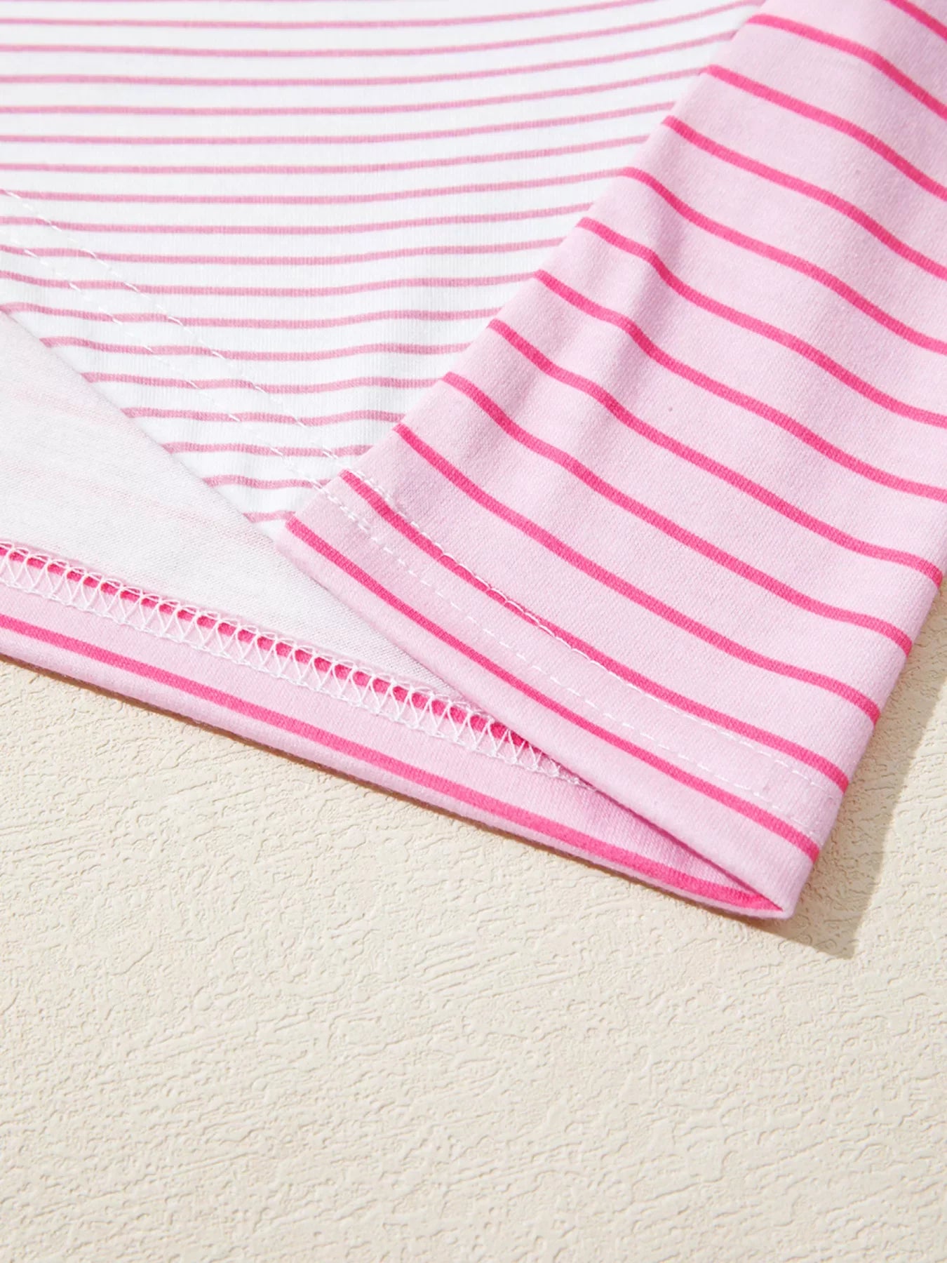 Striped Colorblock Exposed Seam Casual Long Sleeve Top