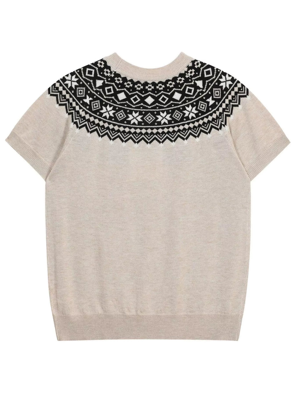 Men's Fair Isle Pattern Short Sleeve Sweater