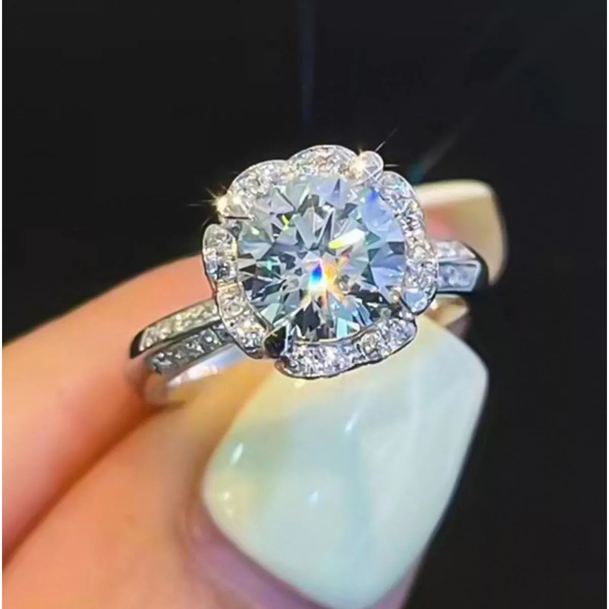 1 Carat 925 Sterling Silver Moissanite Ring