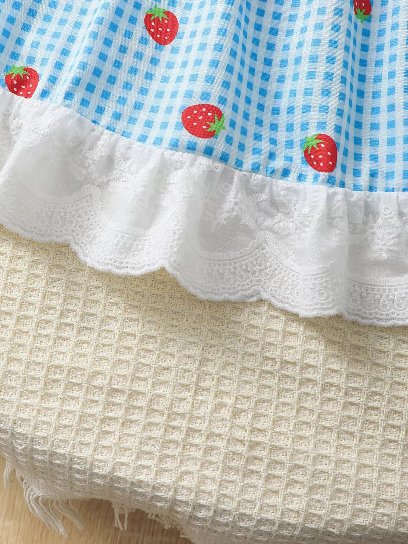 Children's Strawberry Gingham Dress with Matching Purse & Hat Set