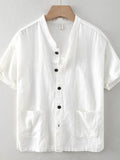 Men's Plus Size Button Up Short Sleeve Shirt