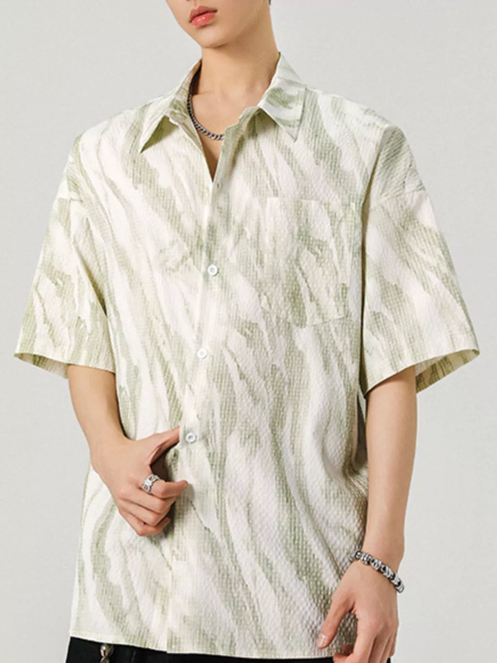 Men's Plus Size Button Up Short Sleeve Shirt