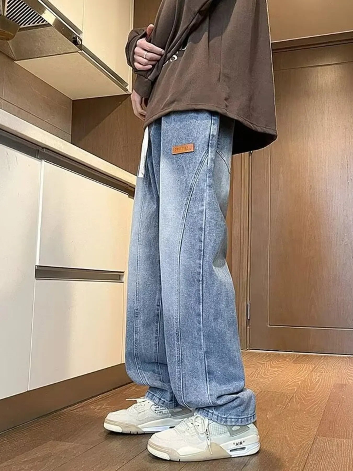 Men's Plus Size Vintage Wash Straight-Leg Jeans