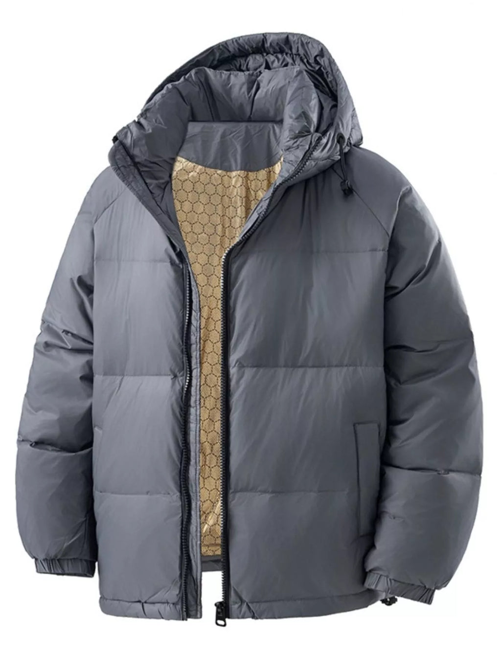 Men's Full Size Padded Hooded Puffer Jacket Plus Size