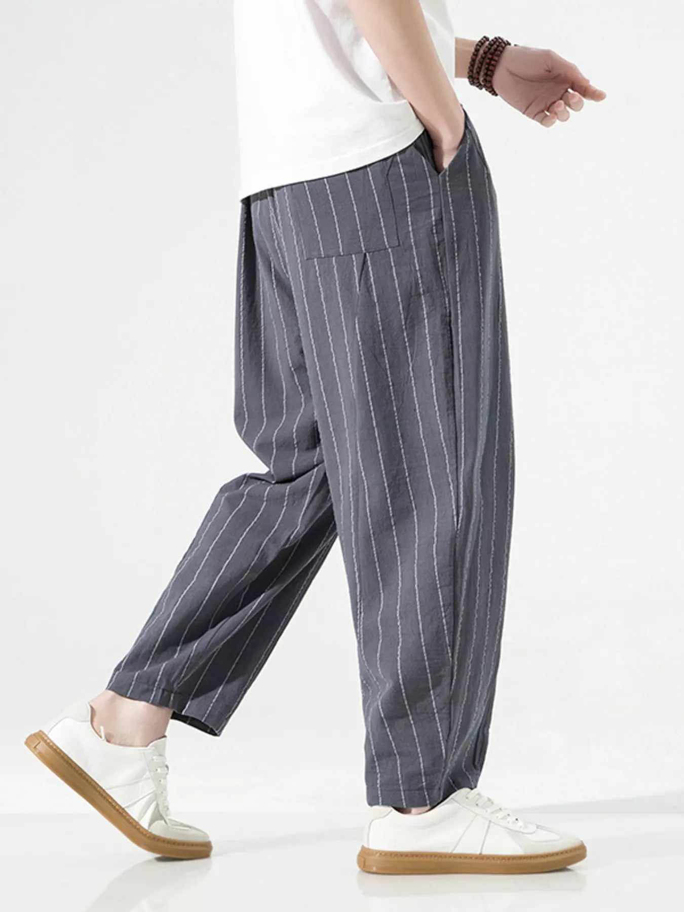 Men's Plus Size Striped Casual Loose Pants
