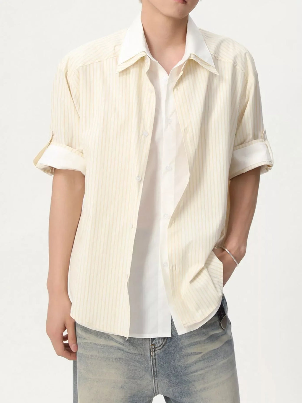 Men's Striped Button Up Shirt