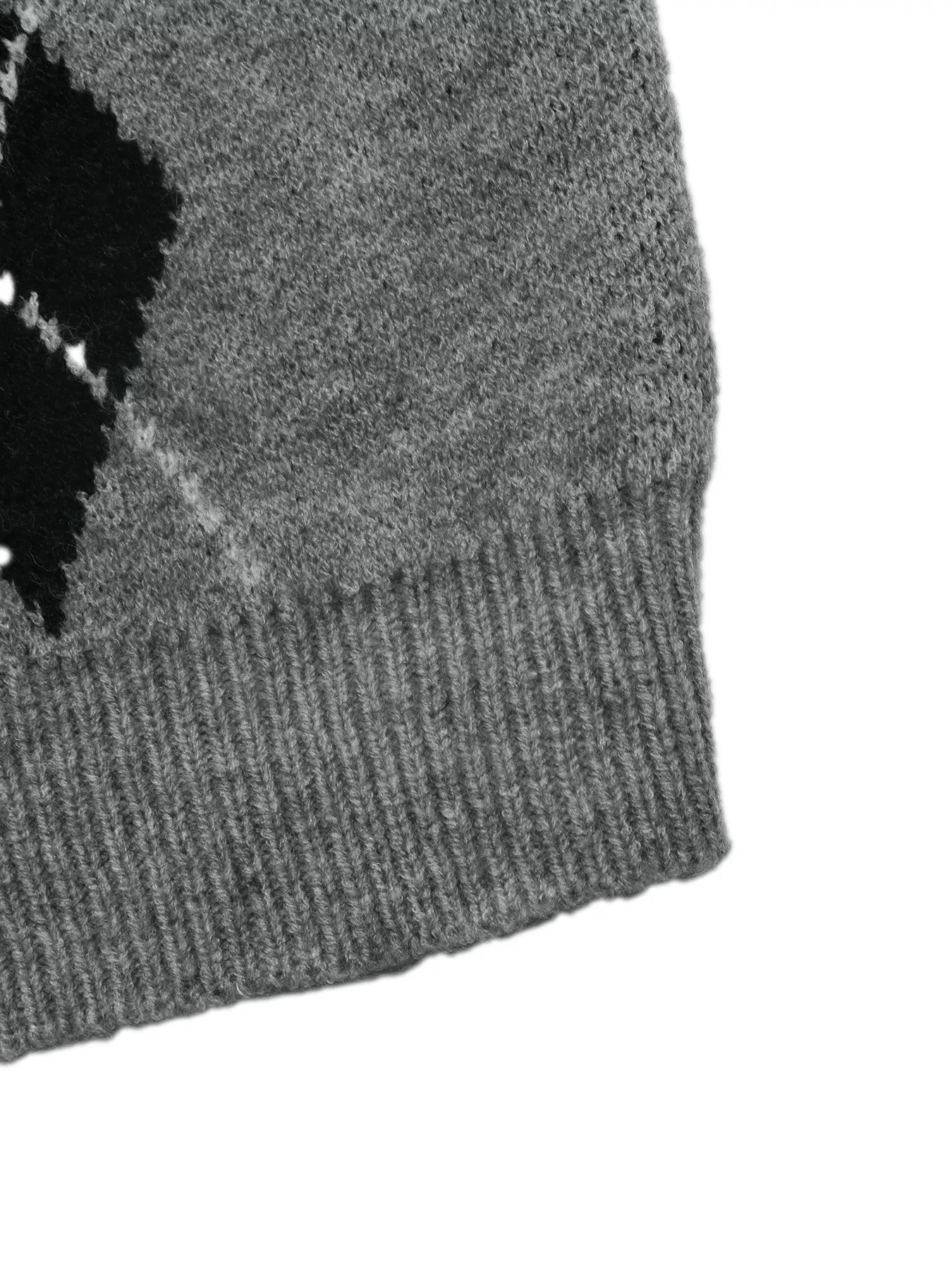 Argyle Patterned Polo Collar Sweater