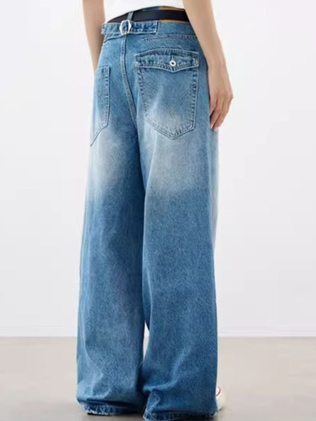 Men's Full Size Wide Leg Vintage Wash Jeans Plus Size
