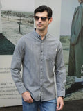 Men's Plus Size Pinstripe Button-Down Shirt