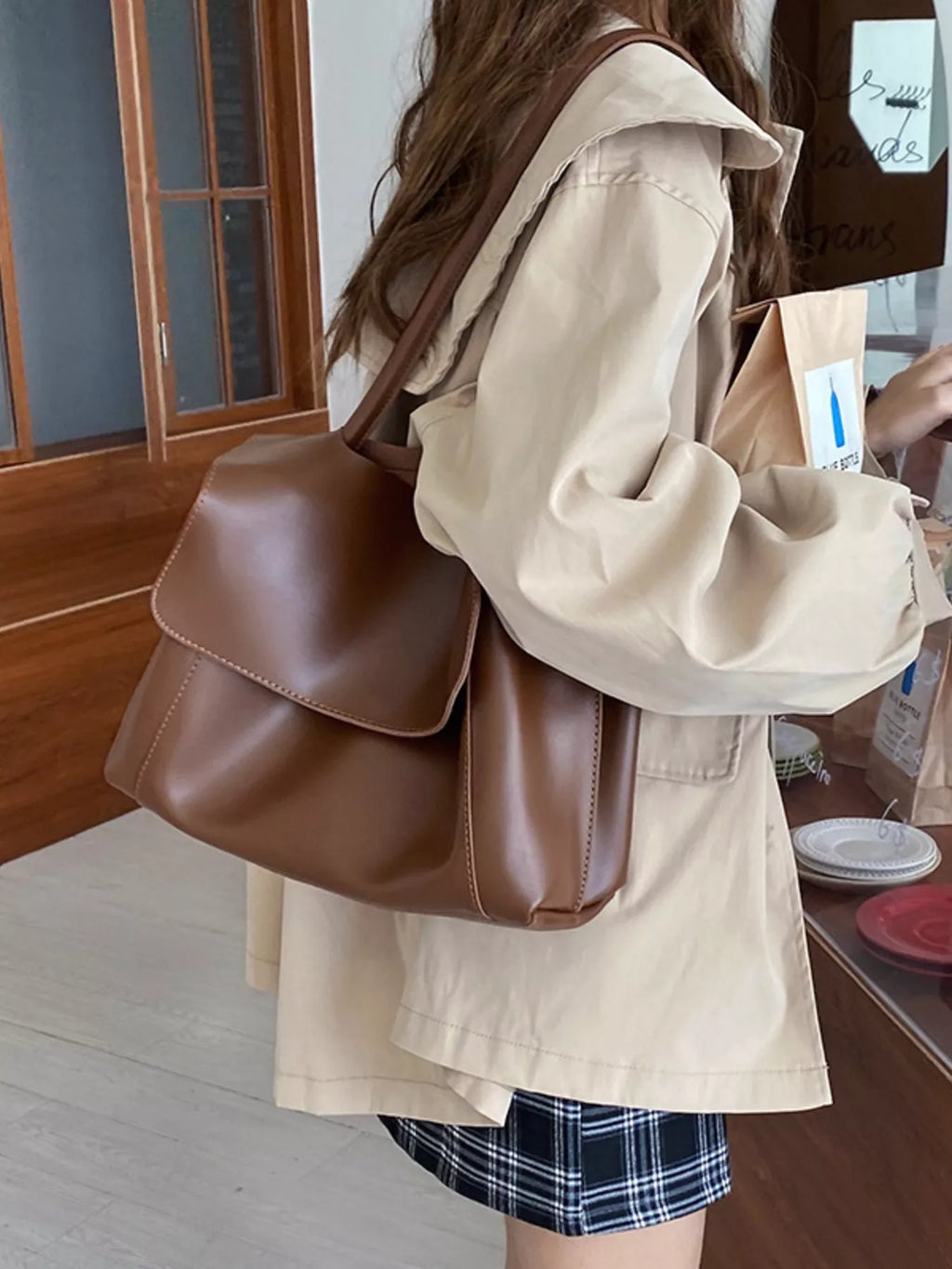 Flap Closure Crossbody Bag