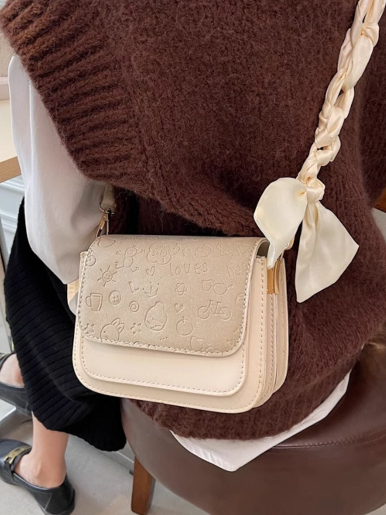 Color Block Flap Crossbody Bag