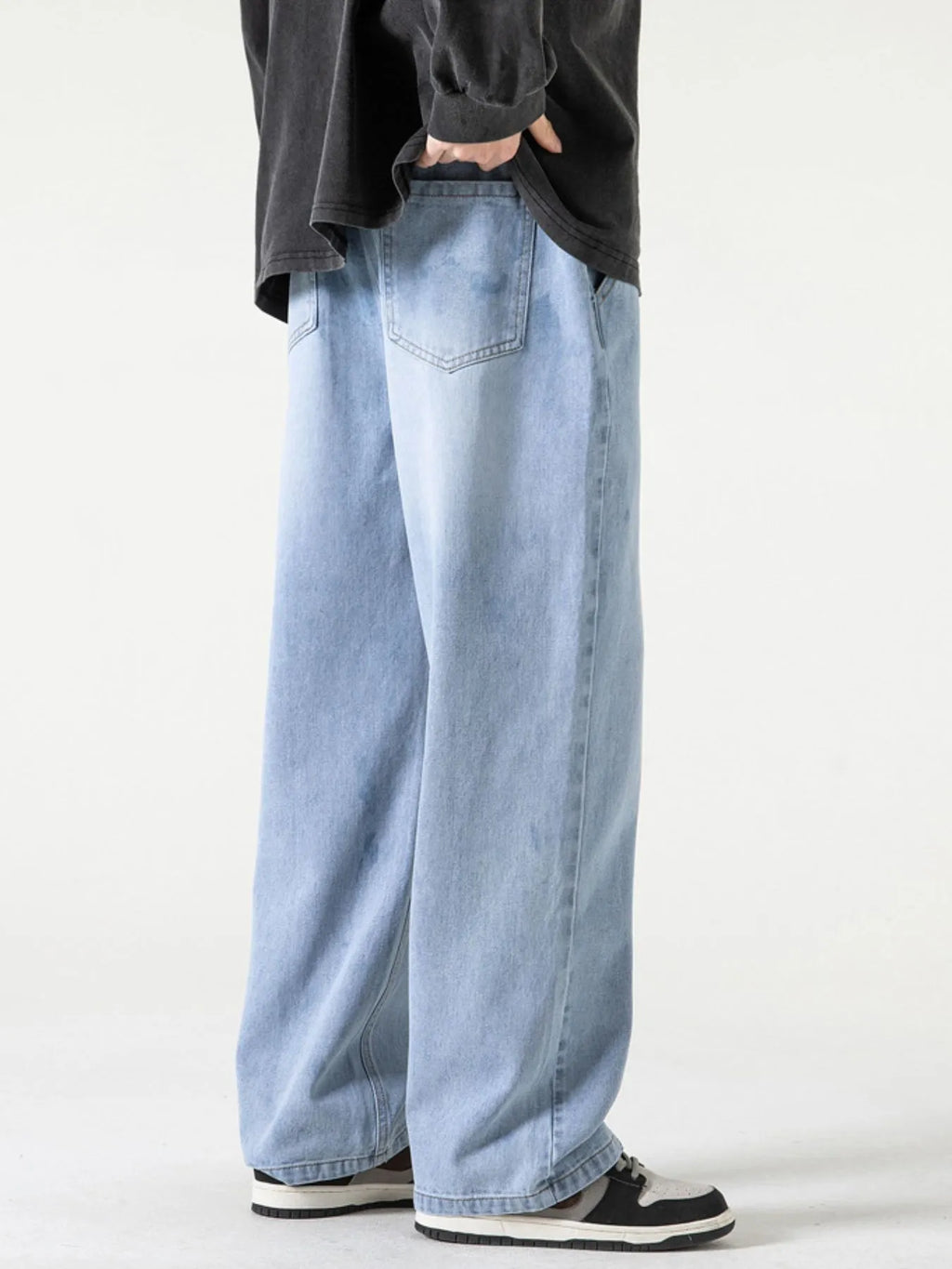Men's Full Size Drawstring Wide Leg Jeans Plus Size