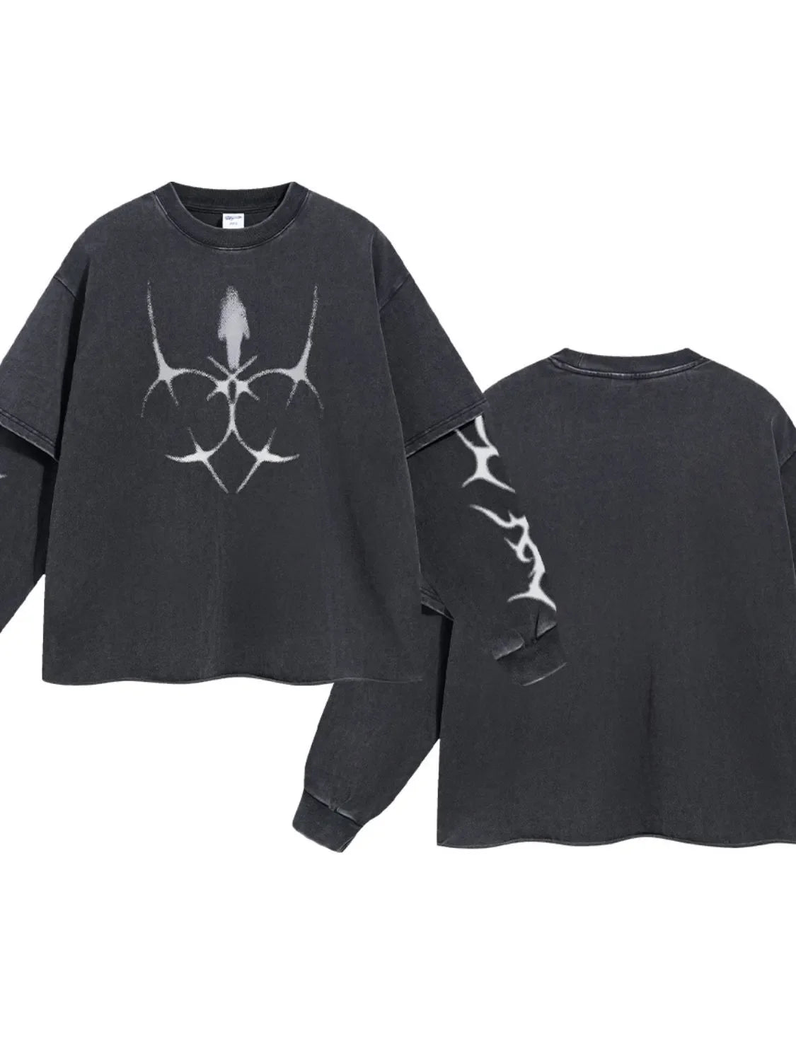Men's Round Neck Long Sleeve Oversized T-Shirt