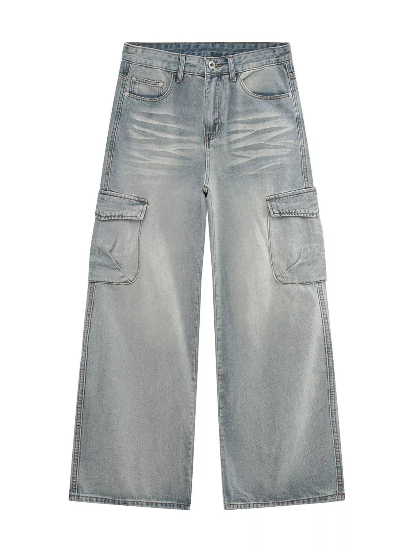 Men's Loose Fit Wash Cargo Jeans