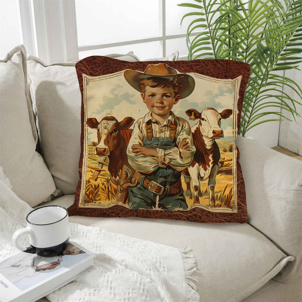 Baha Ranch Vintage Cowboy Pillow Case Made in America