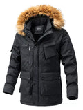Men's Plus Size Fur Hooded Winter Parka Coat