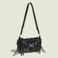 Butterfly Decor Flap Crossbody Bag