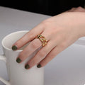 18K Gold-Plated Chain Link Open Ring