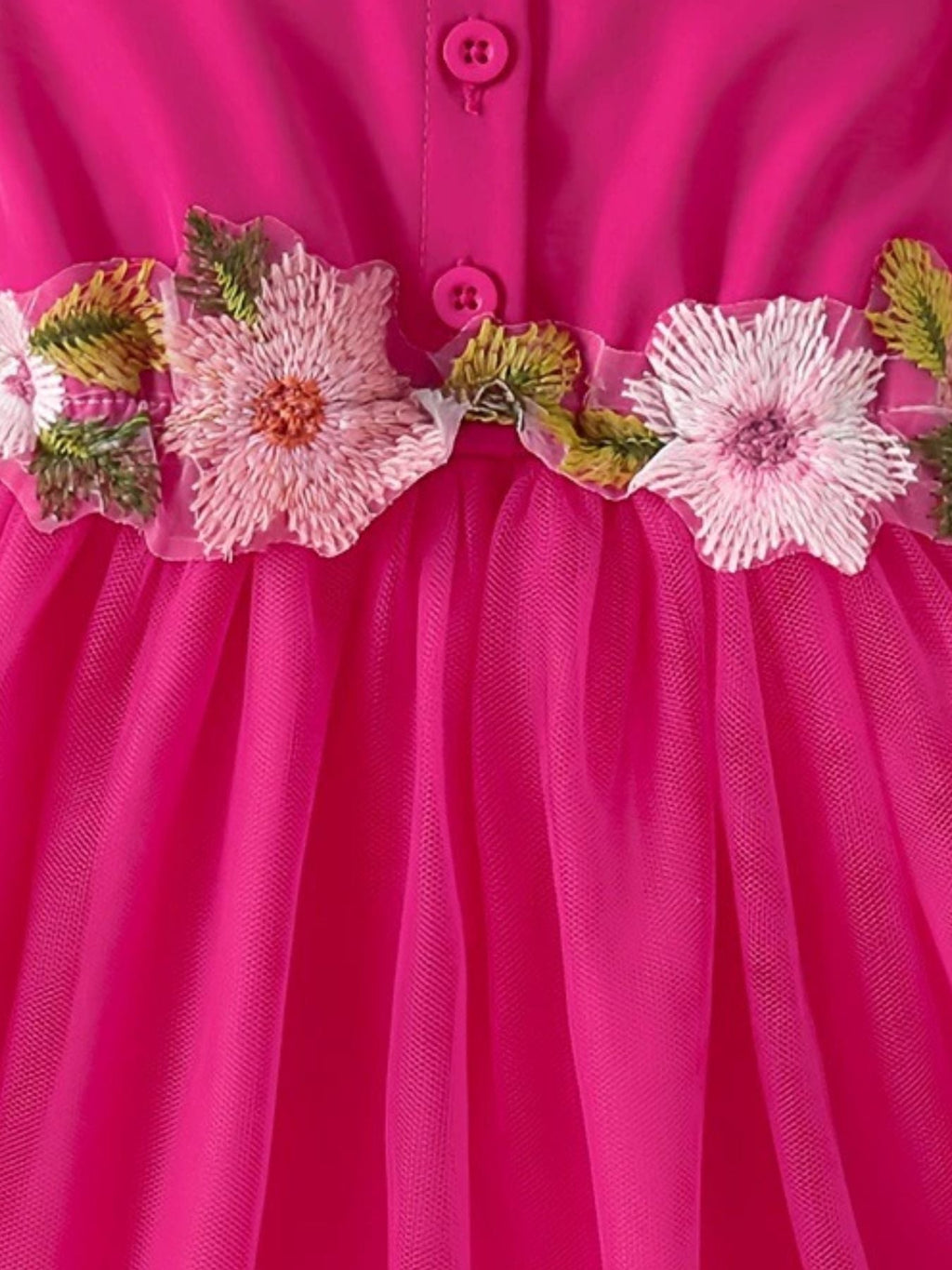 Children's Floral Ruffle Sleeve Dress