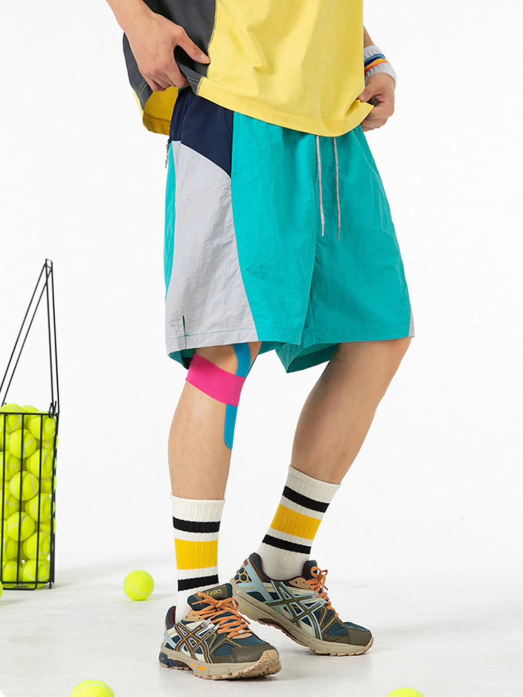 Men's Drawstring Color Block Shorts