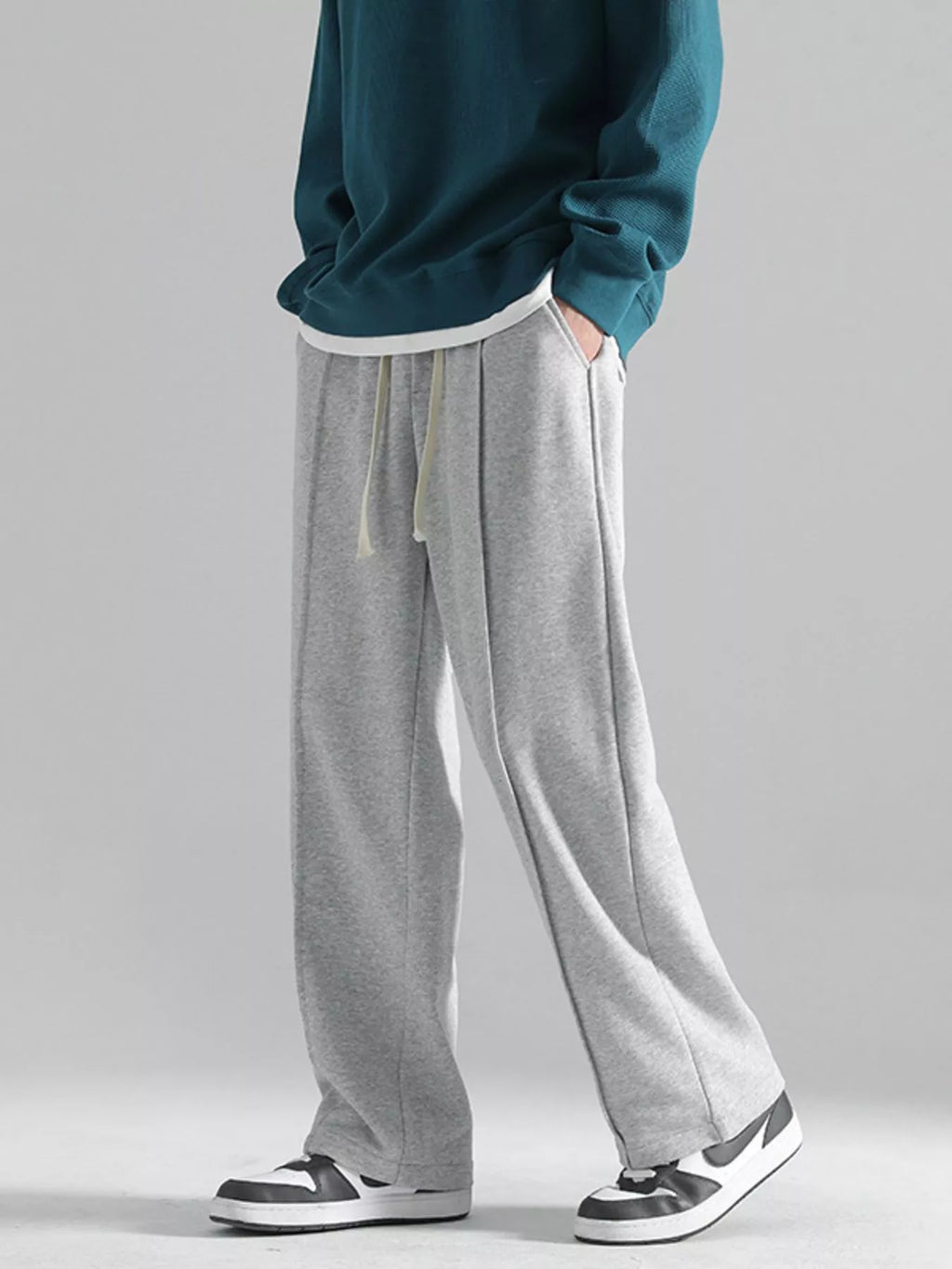 Men's Plus Size Casual Wide Leg Drawstring Pants