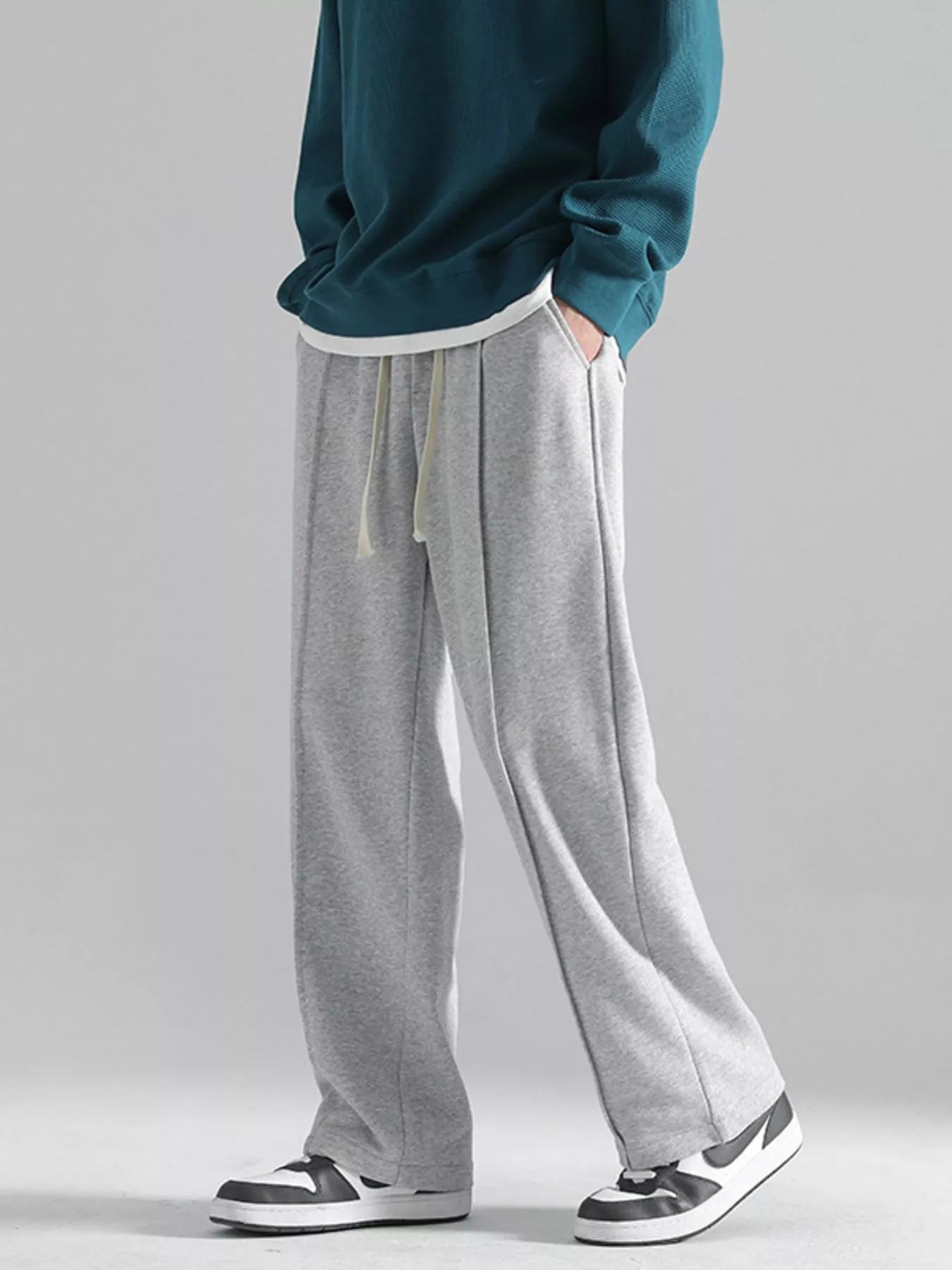 Men's Plus Size Casual Wide Leg Drawstring Pants