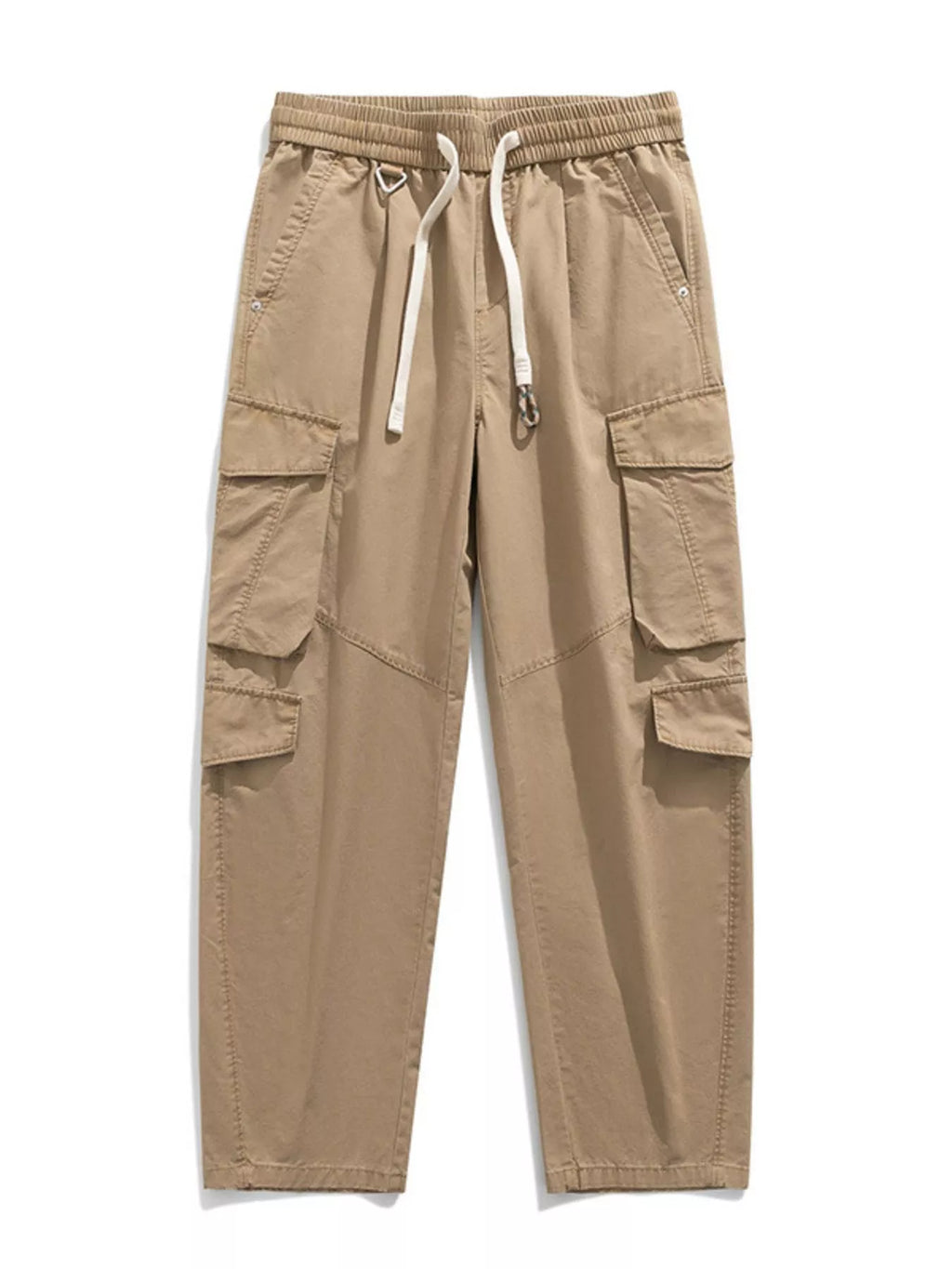 Men's Plus Size Loose Fit Cargo Pants with Drawstring