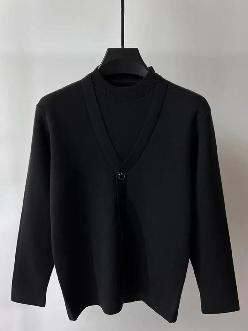 Men's Plus Size Long Sleeve Relaxed Fit Sweater