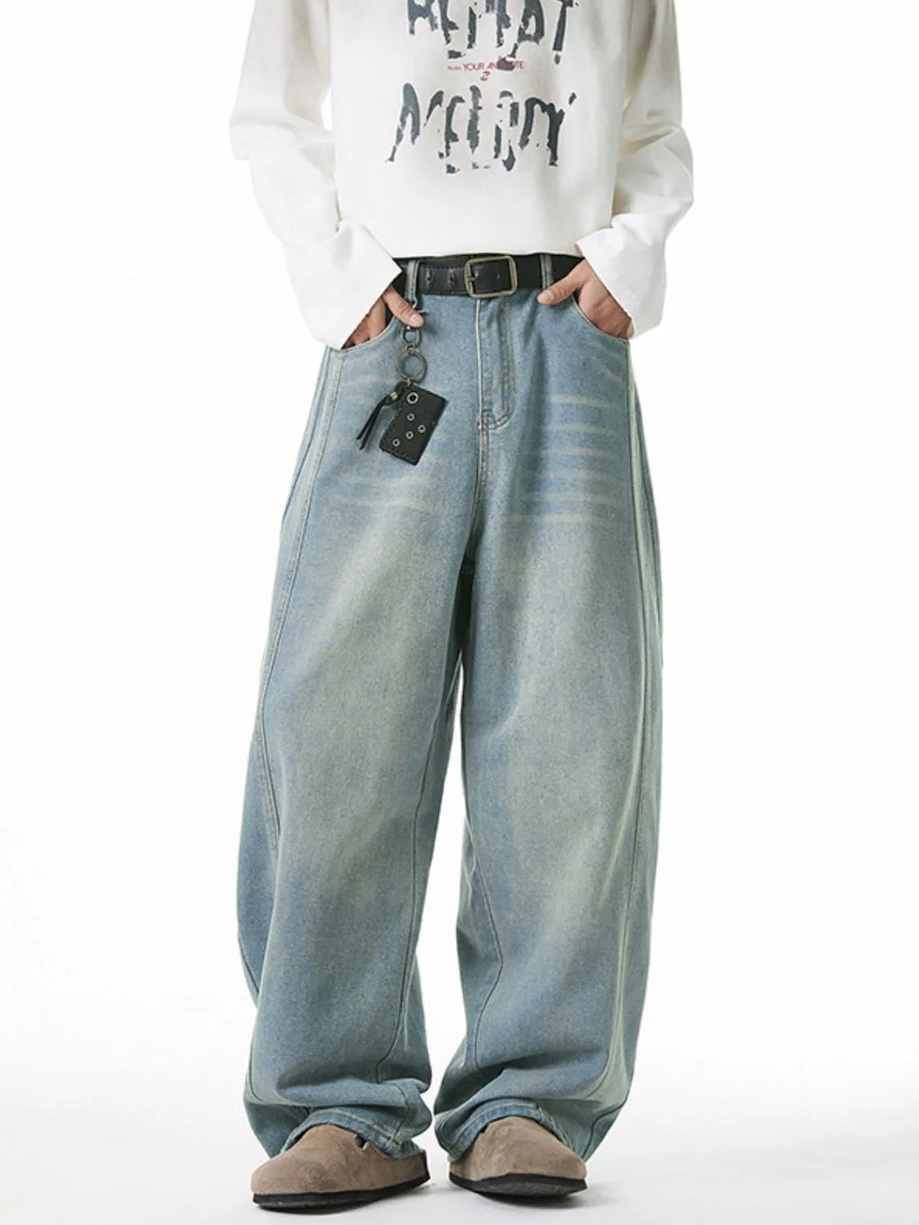 Men's Plus Size Wide Leg Jeans