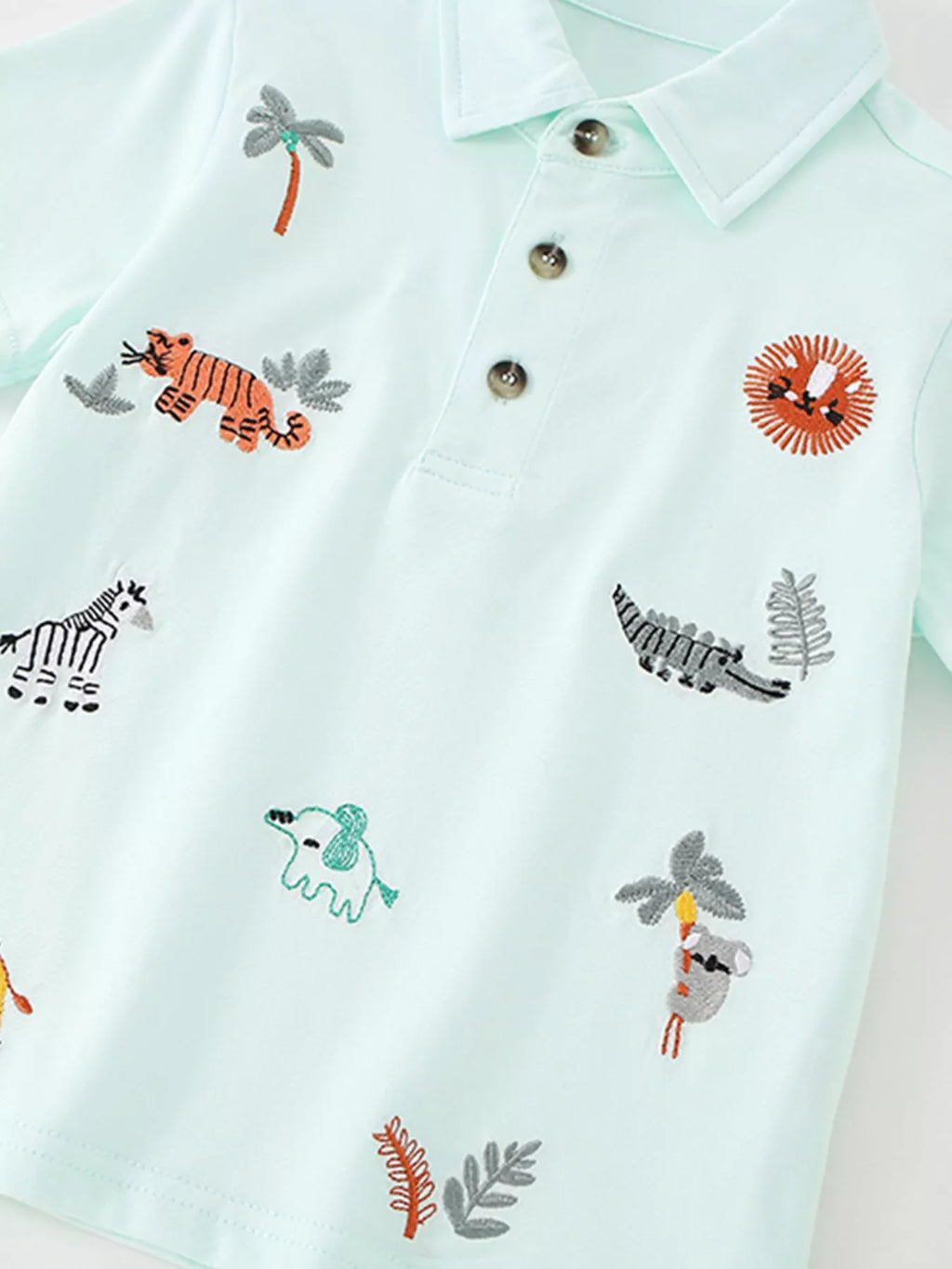 Children's Embroidered Animal Polo Shirt
