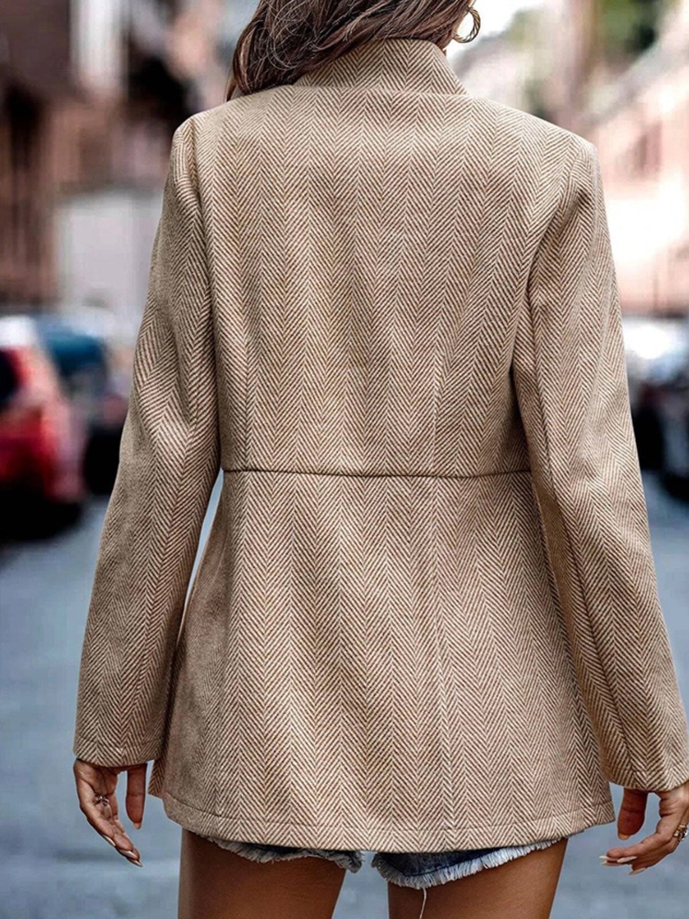 Slim Fit Open Front Blazer